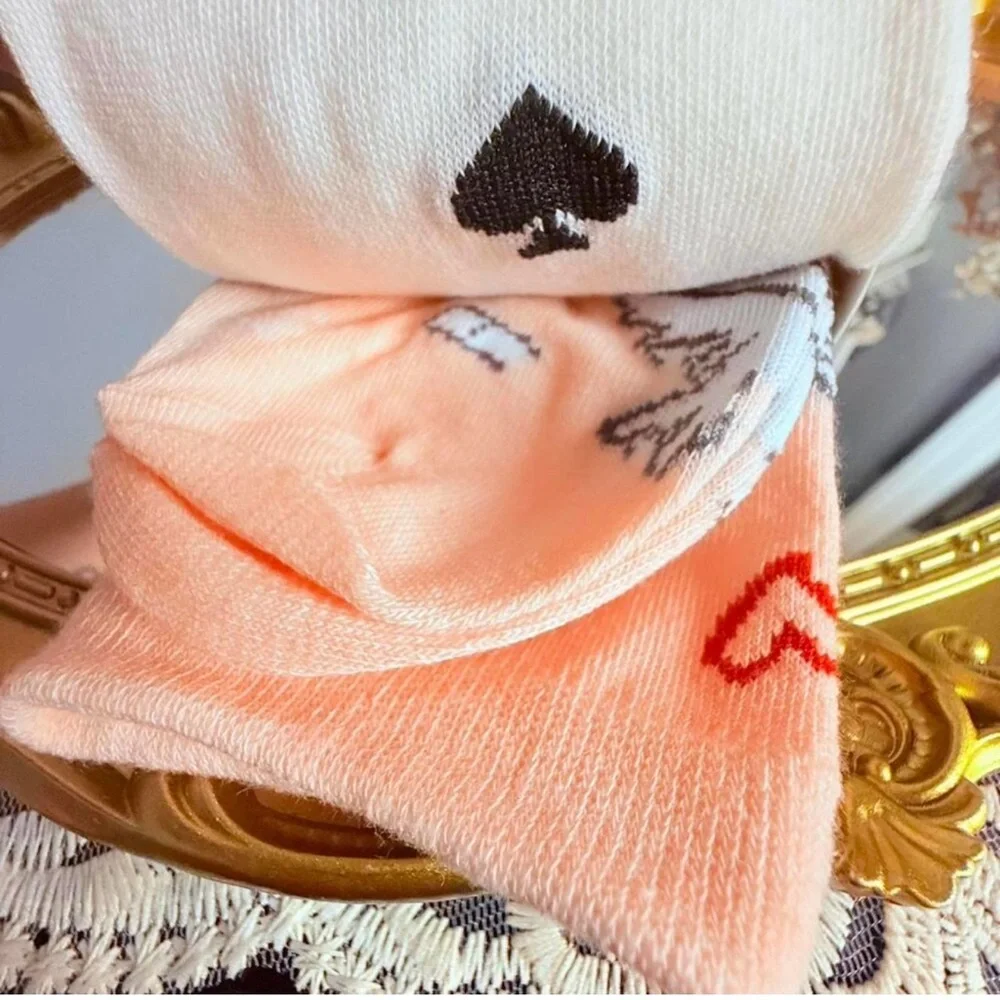 Kate Spade New York Cupid Heart Crew Socks 3 Pack One Size NWT